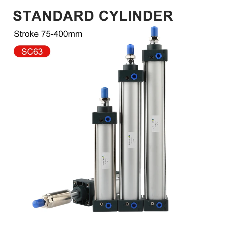 Air Standard Power Cylinder SC63 Series Cylinder Bore 40mm Stroke 75-400 Cylinder Double Acting Single Rod Pneumatic Components