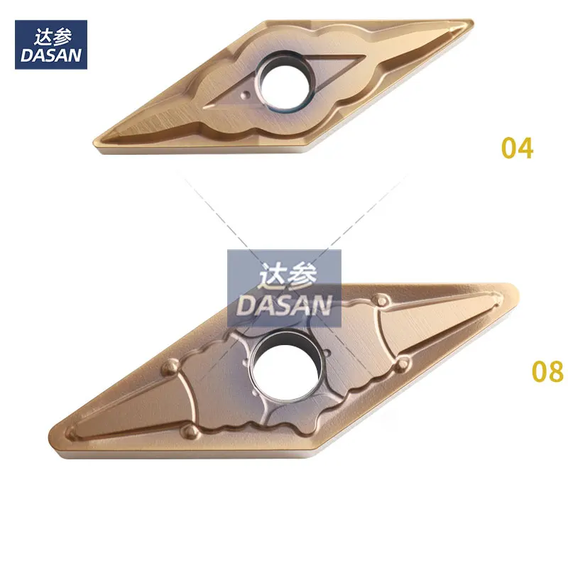 10pcs VNMG160404 MS VNMG 160408 HS MA HQ BF Carbide Inserts CNC Lathe Turning Knife Blade Cutter Plate Tool for Stainless SteelS