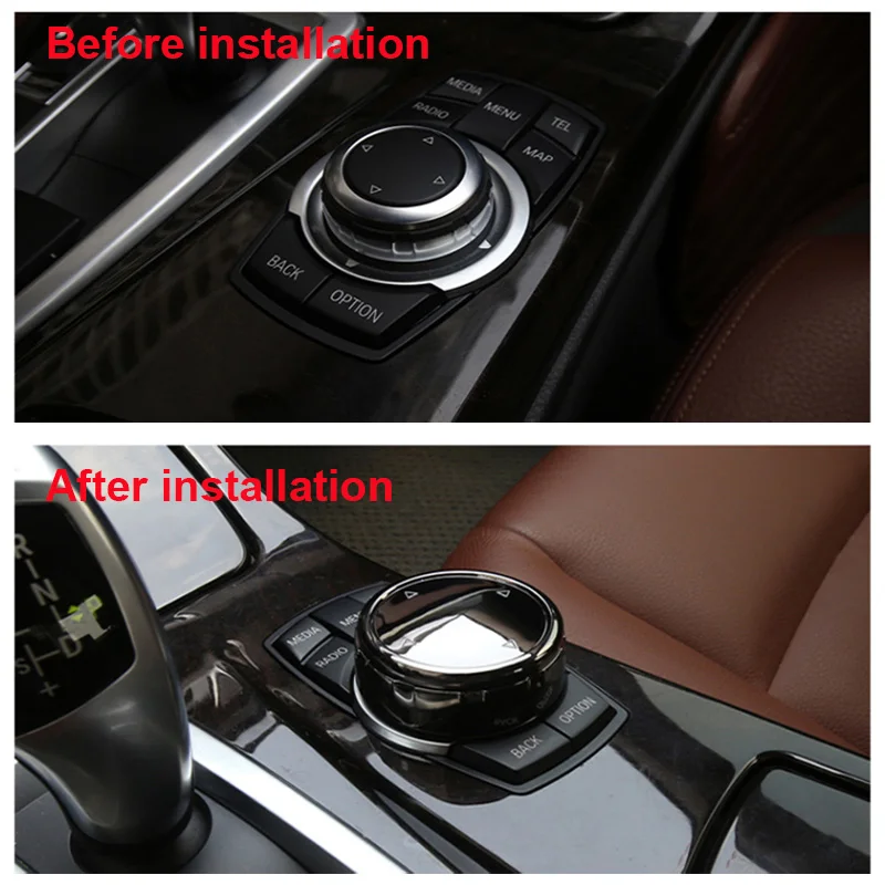 Car Multimedia Button Cover Ceramic Knob Frame Trim for BMW 3 5 Series E90 F10 F20 F30 E Chassis CIC NBT EVO System Accessories