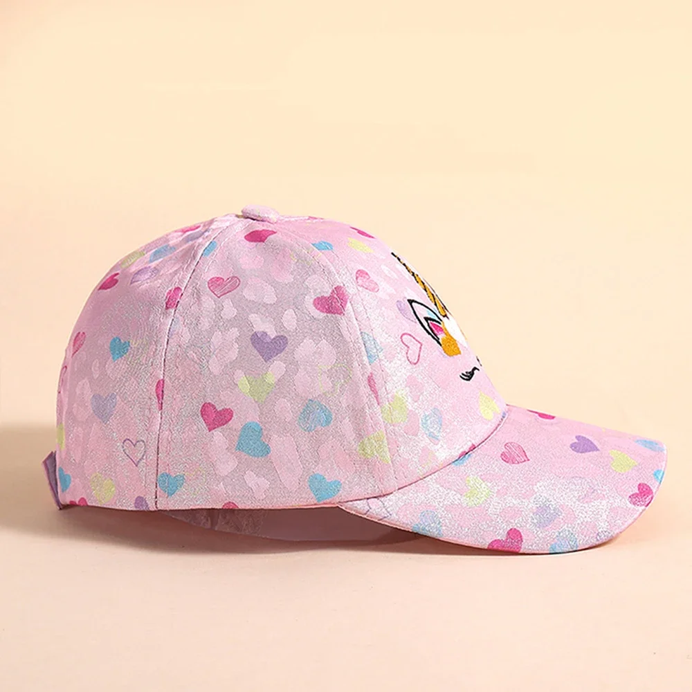 Outdoor Baseball Caps Kids Children\'s Love Unicorn Pattern Students Hat Girls Sunshade Baseball Cap For Kid Girl 4-12 Years