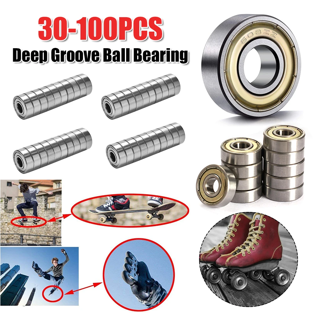 

608ZZ Miniature Bearing High Carbon Steel Ball Bearings Double Shield Single Row for Skateboards Inline Skates Scooters