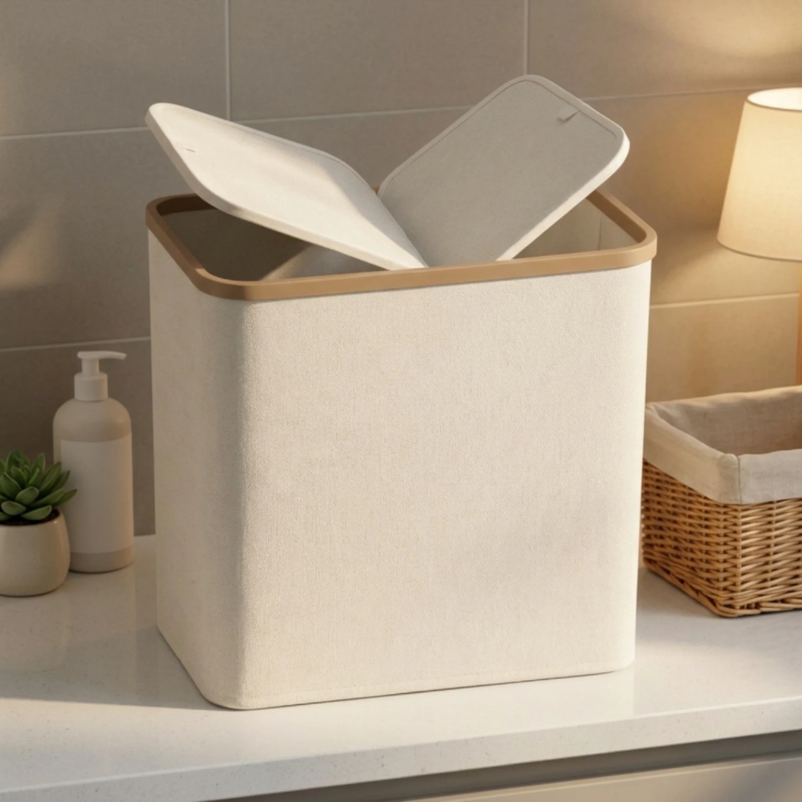 Foldable Storage Box Large Capacity Textile Storage Box Closet Organizer Structured Space-Saving for Wardrobe, Bedroom