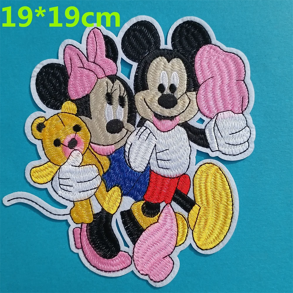 Cartoon Mickey Big Patch Embroidery Lace Pattern Decals Scrapbook Embossing Sewing Accessories Clothing DIY Embroidery Decor