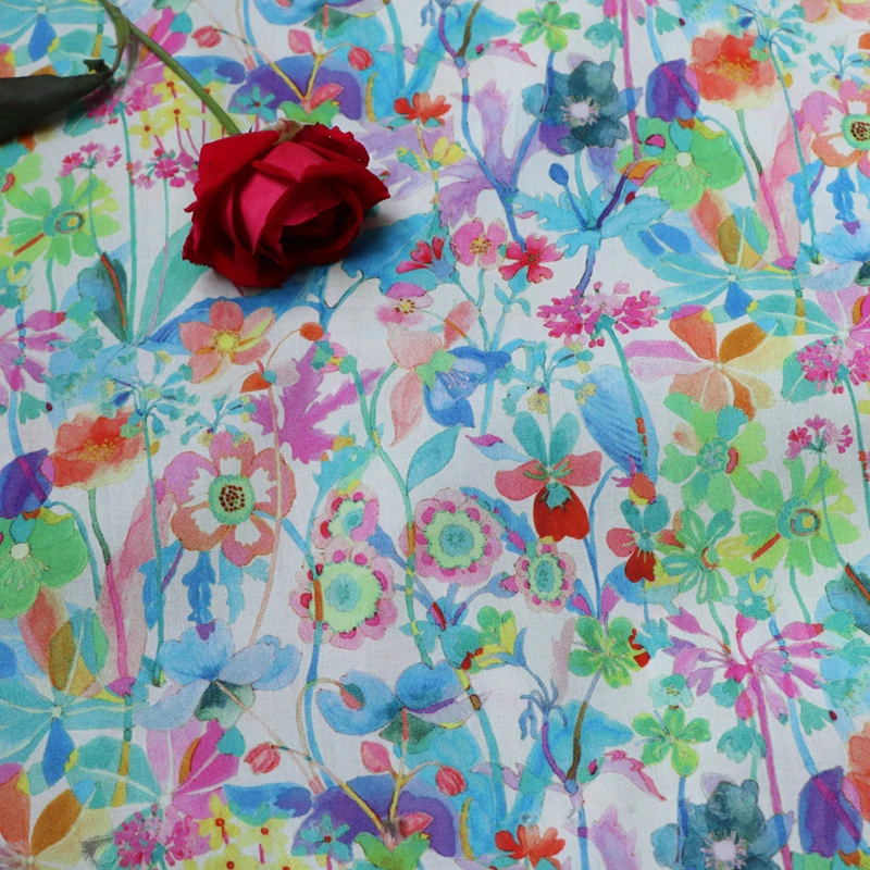 

Proposal New Floral 100% Cotton 80S Like Liberty Fabric Digital Printing for Sewing Cloth Dresses Skirt Kids Designer Fabrics