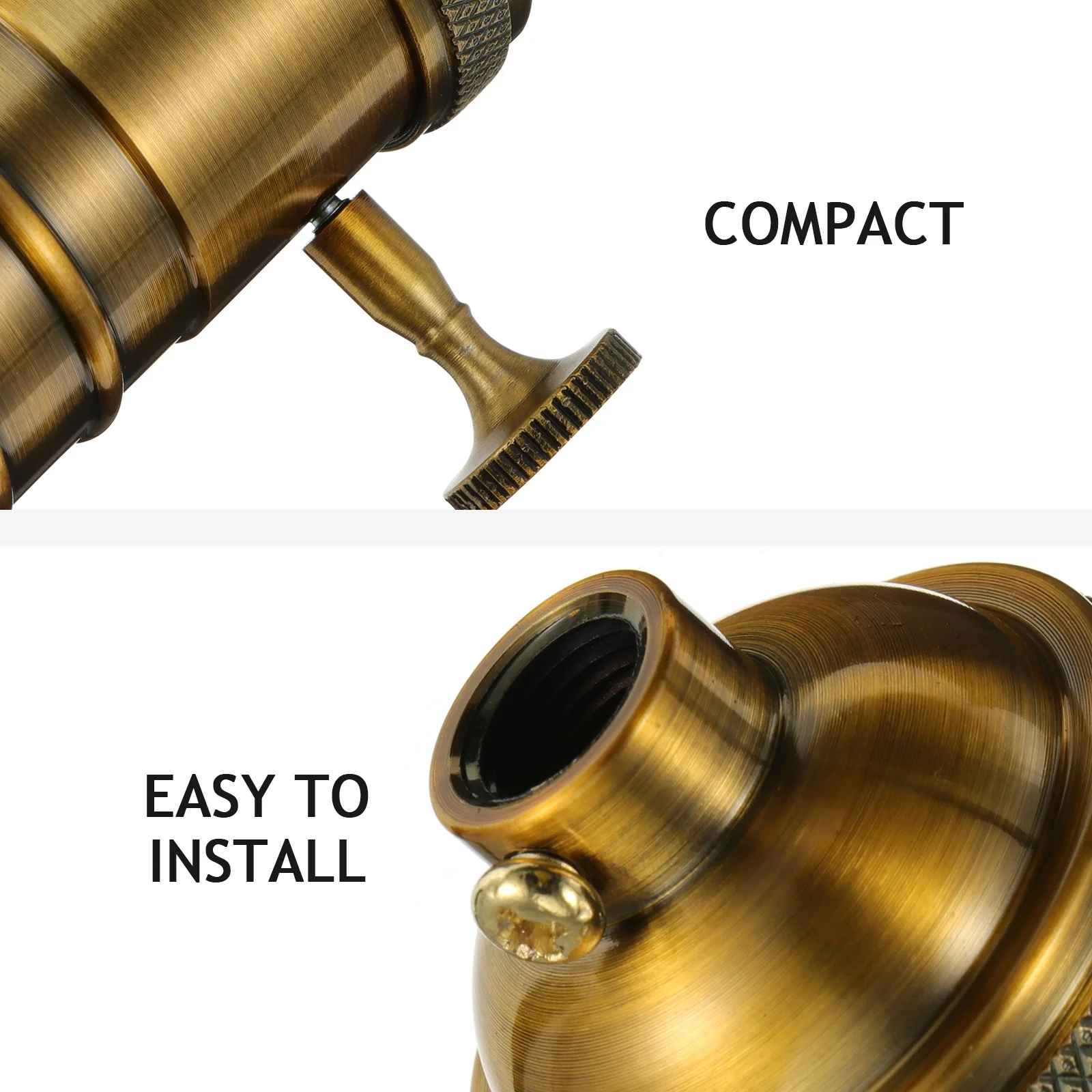 

Retro Electroplated Lamp Head Light Socket Sockets Fixture Chandelier Base Vintage Copper Pendant Plug Hanging with Wall