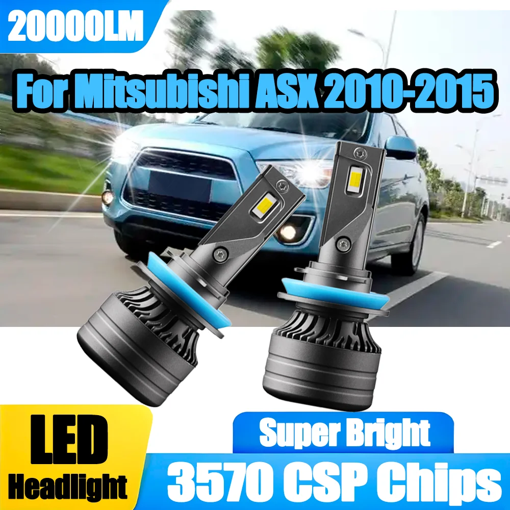 

2PCS High Power 12V 24V Super Bright H11 H8 H9 Plug and Play 6000K White LED Headlight 20000LM 120W For Mitsubishi ASX 2010-2015
