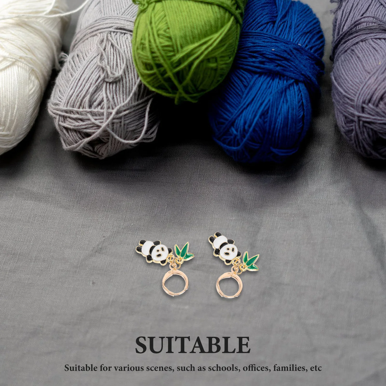 

2Pairs Panda Crochet Markers Alloy Knitting Stitch Markers Cute Clips for Sewing Quilting Jewelry Making Crafting Supplies