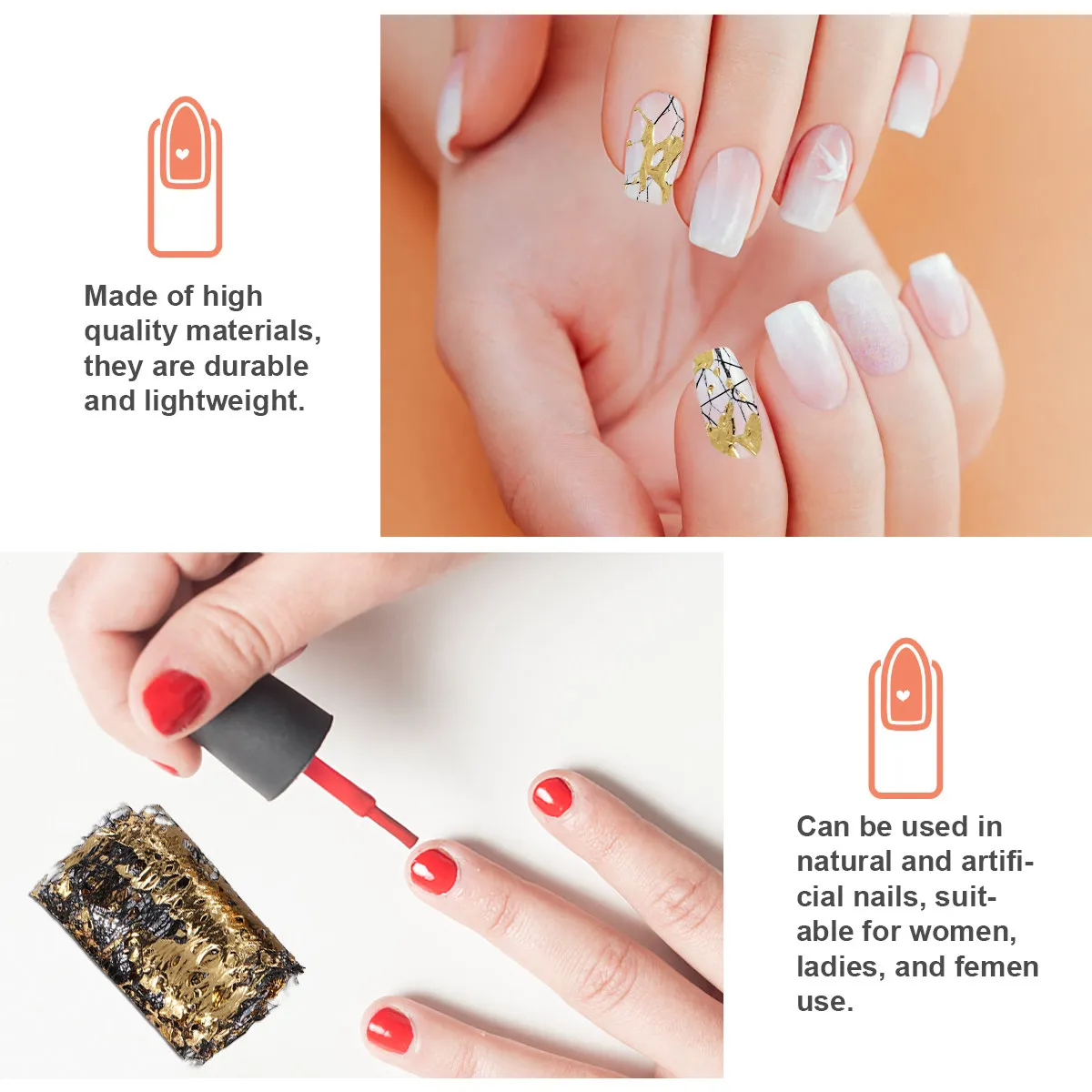 Fashion DIY Manicure Decoration Gold Silver Foil Mesh Gauze Combination Unique Nail Art Supplies for Women Professional