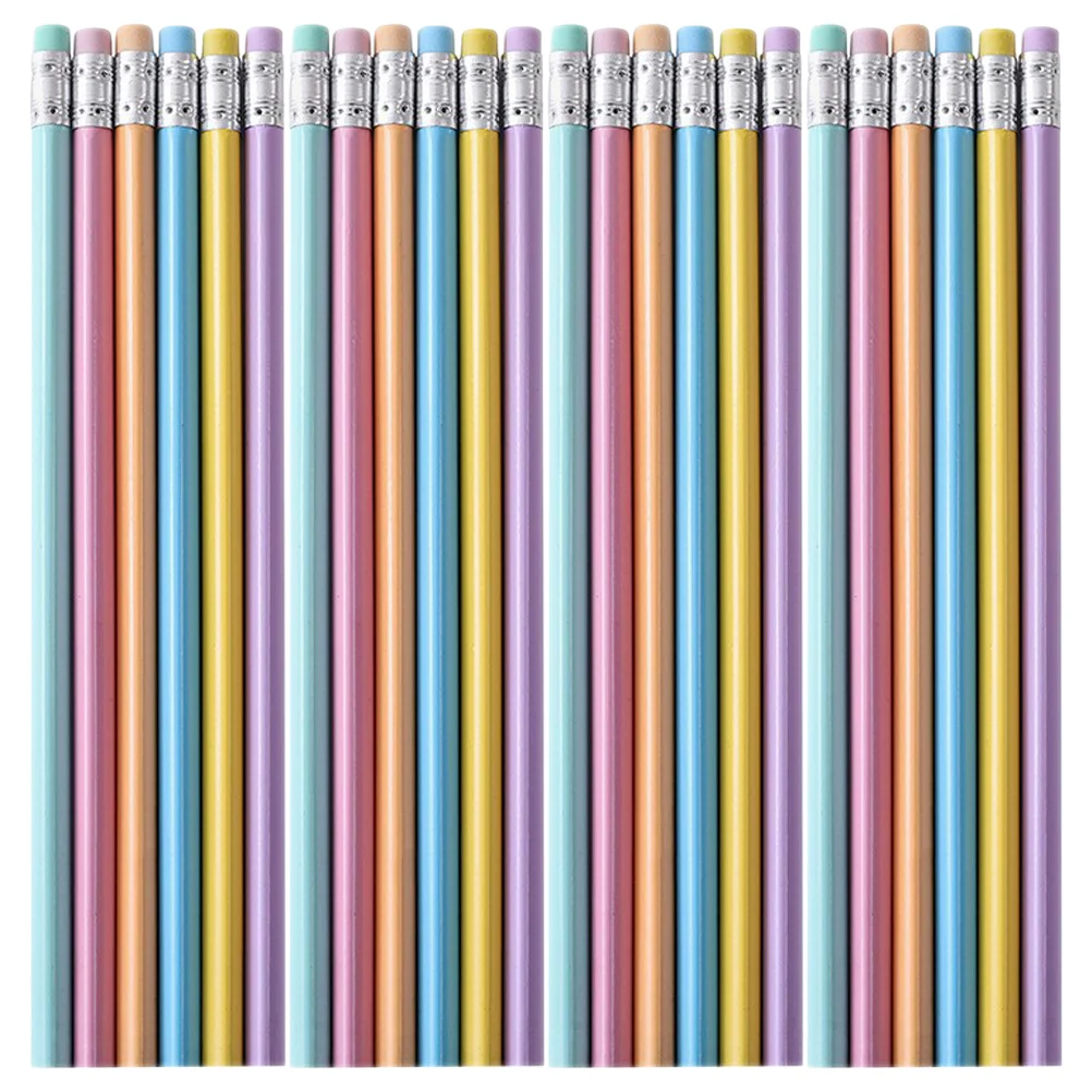 

24 Pcs Macaron Color HB Triangular Pencils Ergonomic Design Comfortable Storage Portable Wood Drawing Bulk Pack Cute