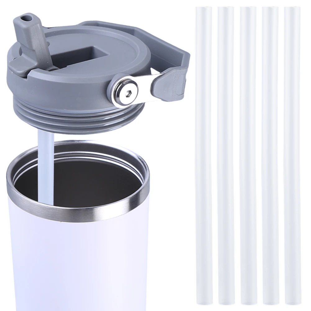 Pajitas de repuesto reutilizables resistentes al desgaste, pajitas largas de plástico para taza Stanley de 30oz, 5 uds.