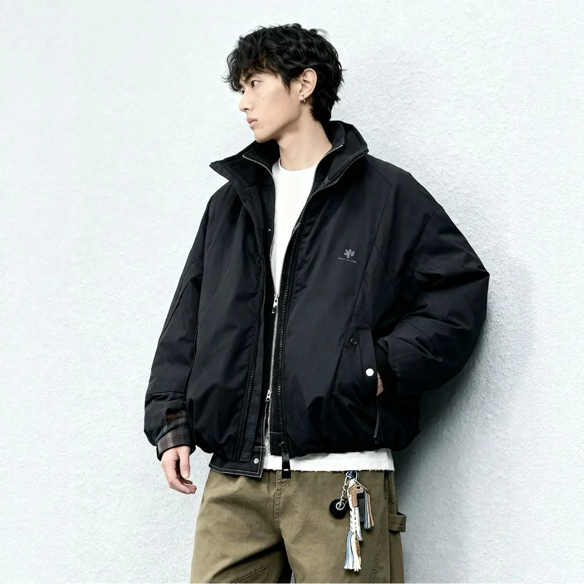 

Trendy Brand Men's Short Loose down Jacket 2025 Winter New Couple Thick Warm Duck down Coat Stand Collar Casual Style Urban C...