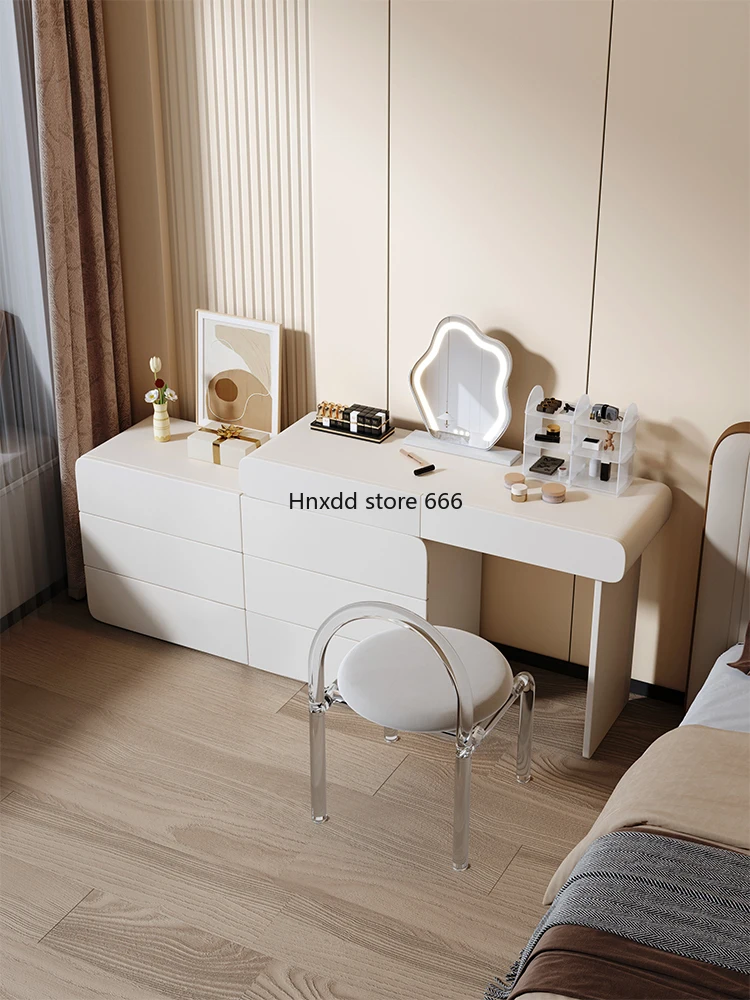 Dresser integrated 2024 new small apartment solid wood makeup table modern simple telescopic