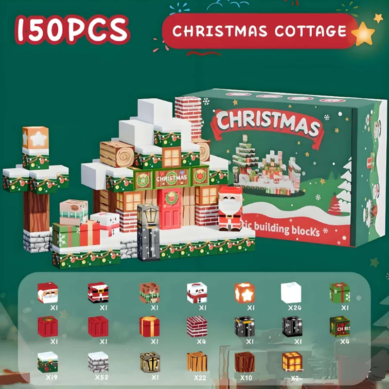 كتل مغناطيسية اللبنات المغناطيسية التراص المغناطيس الجذعية مونتيسوري ألعاب حسية للأطفال هدايا عيد الميلاد