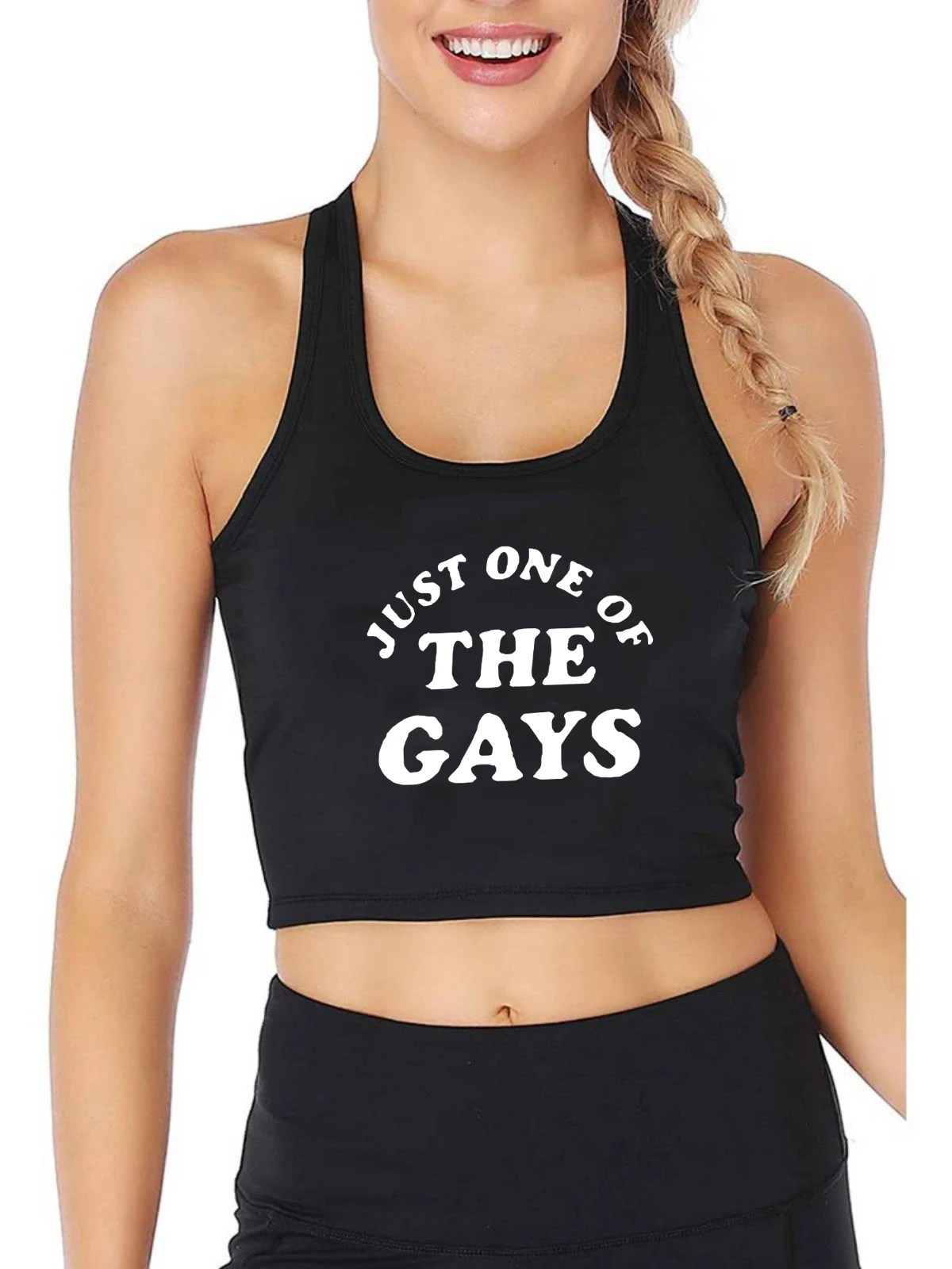 

Just One Of The Gays Design Sexy Slim Crop Top Lesbian Humor Fun Harajuku Print Tank Tops Customizable Cotton Camisole