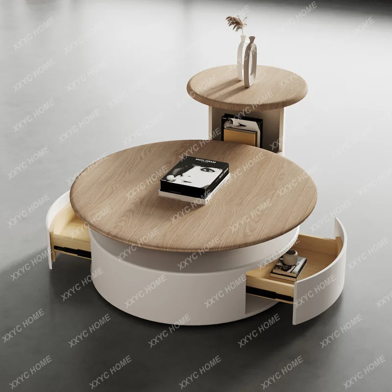LLog color round coffee table wabi sabi wind modern simple Internet celebrity home living