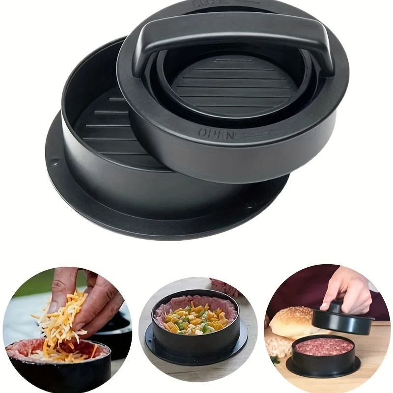 Round hamburger making tool meat press Burger Maker For Outdoor Picnic Grill Barbecue, Kitchen Tools, Kitchen Accessories