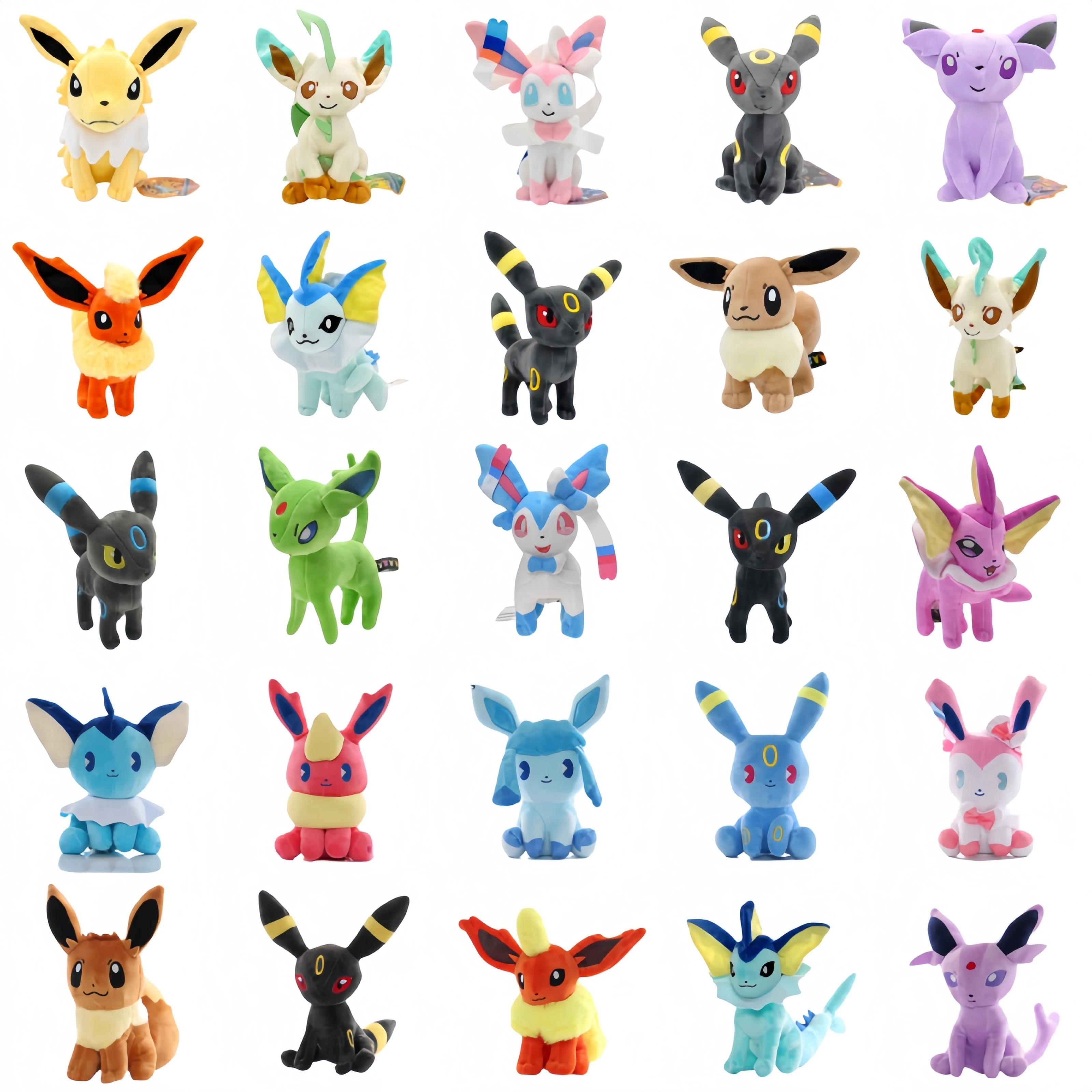 Pokemon Pikachu Eevee Collection Plush Flareon Vaporeon Stuffed Doll Espeon Umbreon Glaceon Leafeon Sylveon Plushies Doll