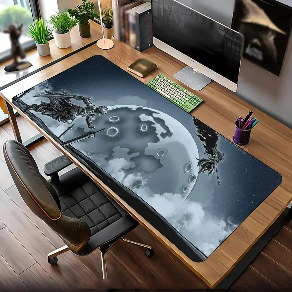 スタームーンサムライゲーミングマウスパッドデスクマットゲーミングマットゴム滑り止め耐久性のあるデスクアクセサリーキーボードデスクトップパッドマウスパッド