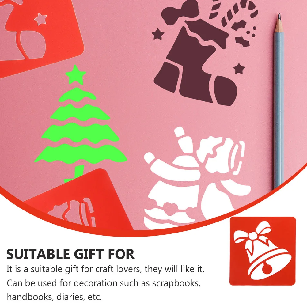 12 stuks kerst schilderij stencil holle sjablonen DIY tekening kunstbenodigdheden kerstversiering sjabloon kerst schildersjablonen