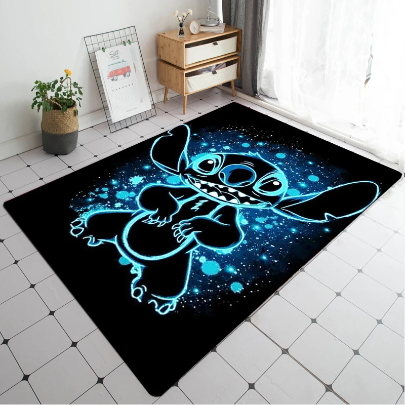 Disney Cartoon Lilo & Stitch Large Area Rugs 3D Carpet for Living Room Bedroom Sofa Doormat Floor Mat Home Decor Children\'s Gift