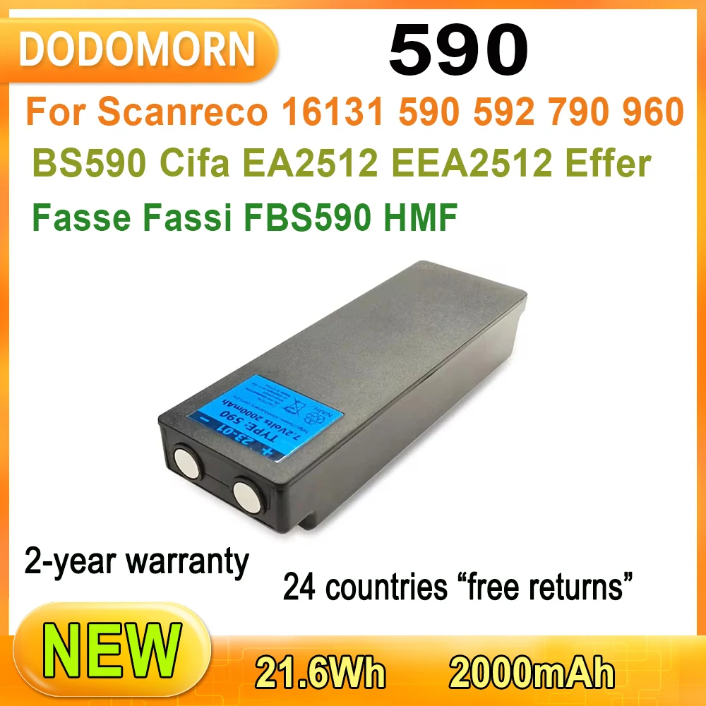 Nowy akumulator 2000mAh do 16131 590 592 790 960 BS590 Cifa EA2512 eeea2512 Effer Fasse Fassi FBS590 HMF 1026