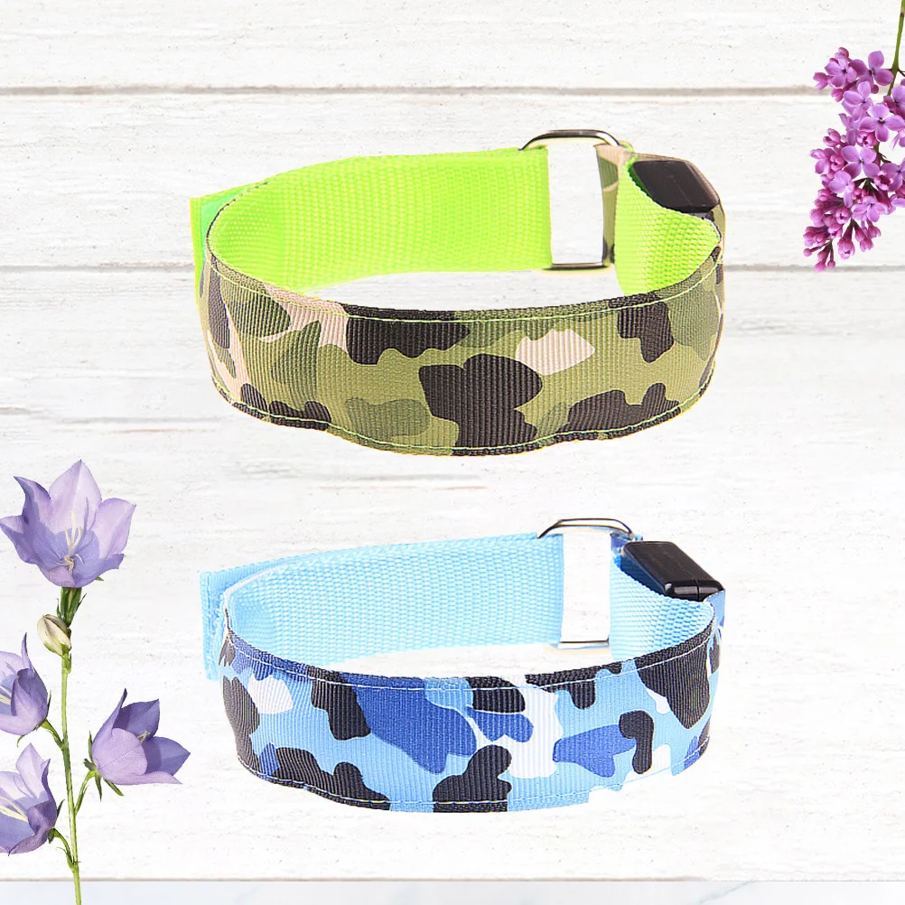 

2Pcs Outdoor LED Glowing Slap Bracelets Reflective Wristbands for Night Running Hiking Sports Carnival Party Favors Blue Green