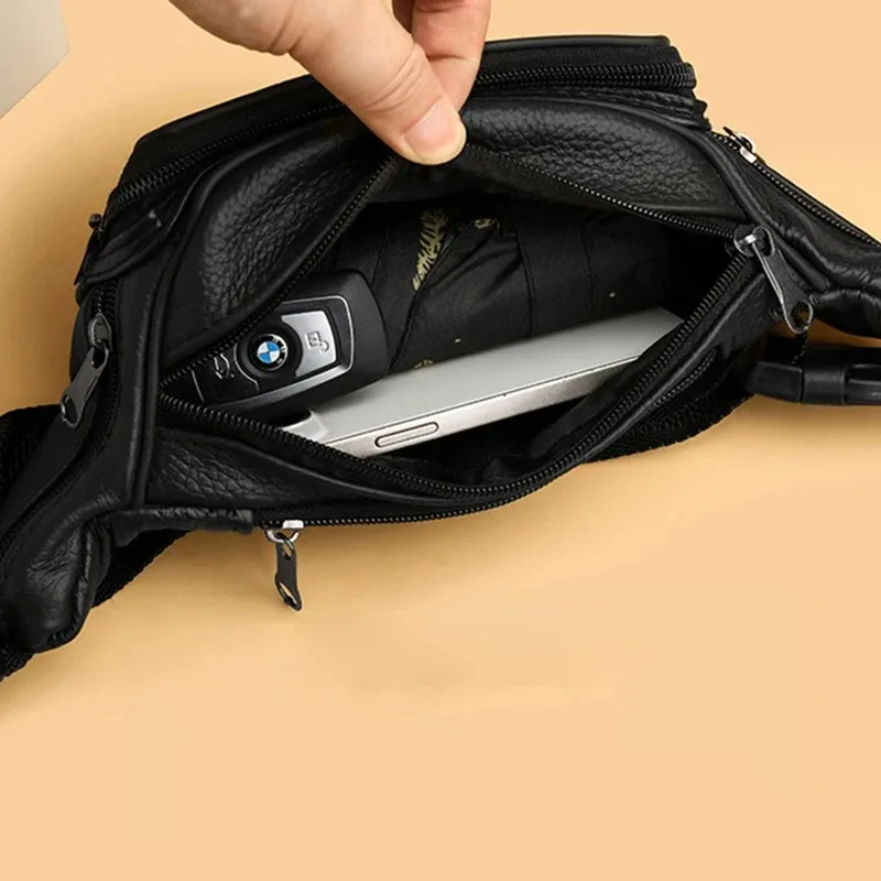 Umhängetasche Luxuriöses Design Langlebige Taschen Brusttasche Business Herren-Handtasche Schultertasche Herren Echtleder Brusttaschen – Detail 14