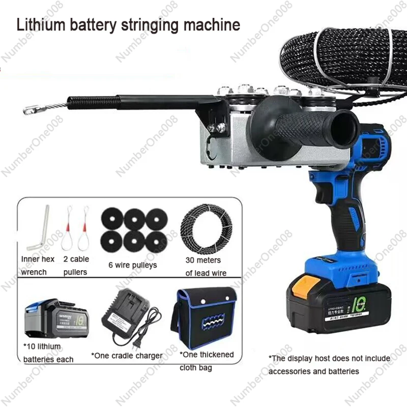 Threading Device Automatic Electrician Wall Wiring Machine Rechargeable Li-Ion Stringing Machine Wire Line Guide Puller