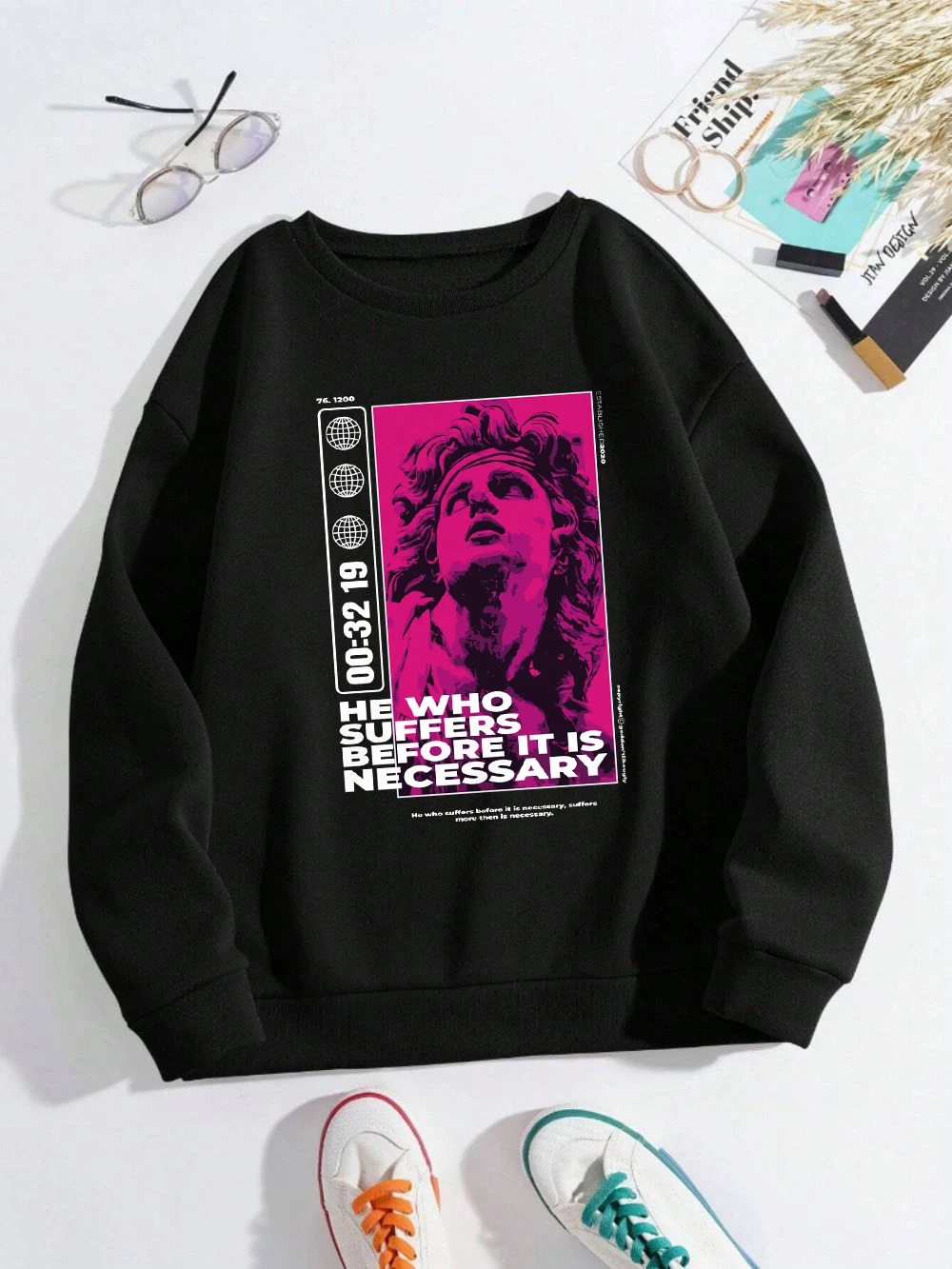 

Music Singer Sweatshirt Womens Art Graphic Printing Hoodies Loose Fleece Warm Crewneck Clothes Winter Sporty Womans Pullover