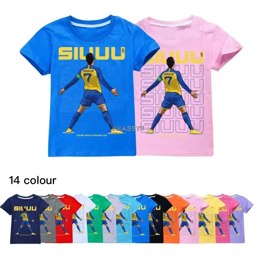 

CR7 Cotton T Shirt for Teens, Toddler Boy Tee, Girl Tops, School Children Clothes