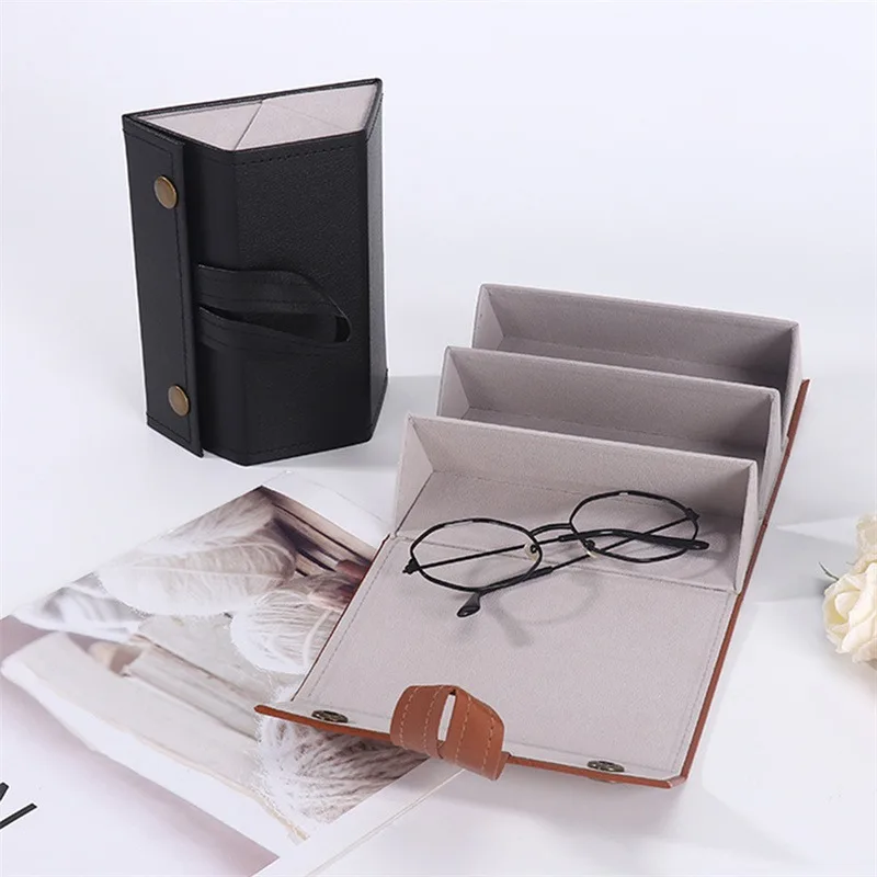 Portable Glasses Organizer 3/5 Multi-slot Eyeglasses Storage Display Travel Sunglasses Case