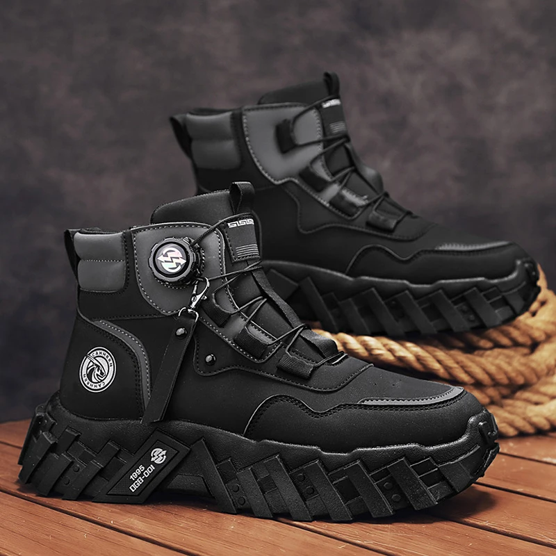 أحذية الخريف للرجال أحذية قصيرة عالية الجودة أحذية جلدية عادية موضة أحذية الكاحل الصحراء