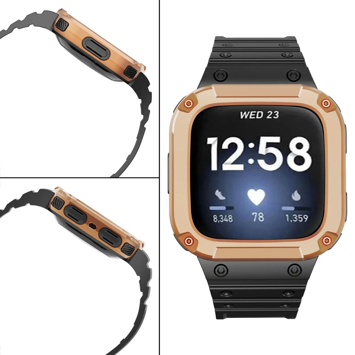 Shockproof Protective Case Silicone Band For Fitbit Versa 3 2 1 Watch Strap Cover For Fitbit Lite Sense Bracelet Bumper Shell