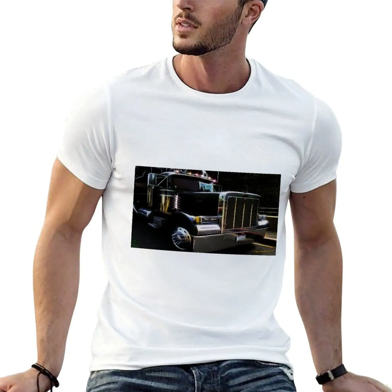 Model 359 Peterbilt Extended Hood T-Shirt t shirts with prints t shirt man luxury T-Shirt