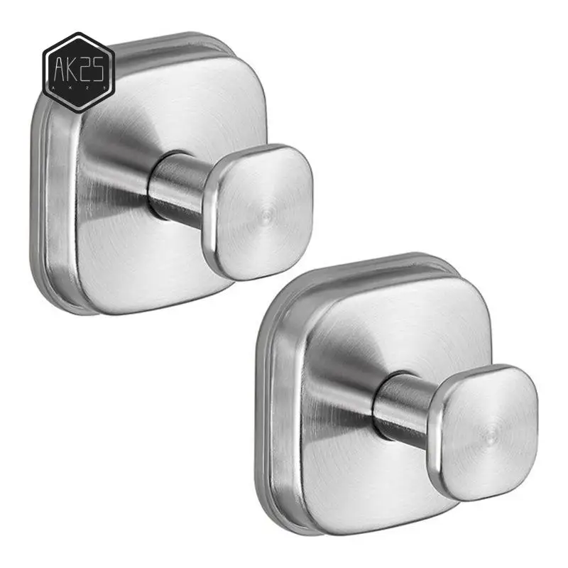 

AK25-Heavy-Duty Reusable Suction Cup Hooks For Towels, Robes, Loofahs & Wreaths - No Drill Mounting On Glass, Tile, 2Pack