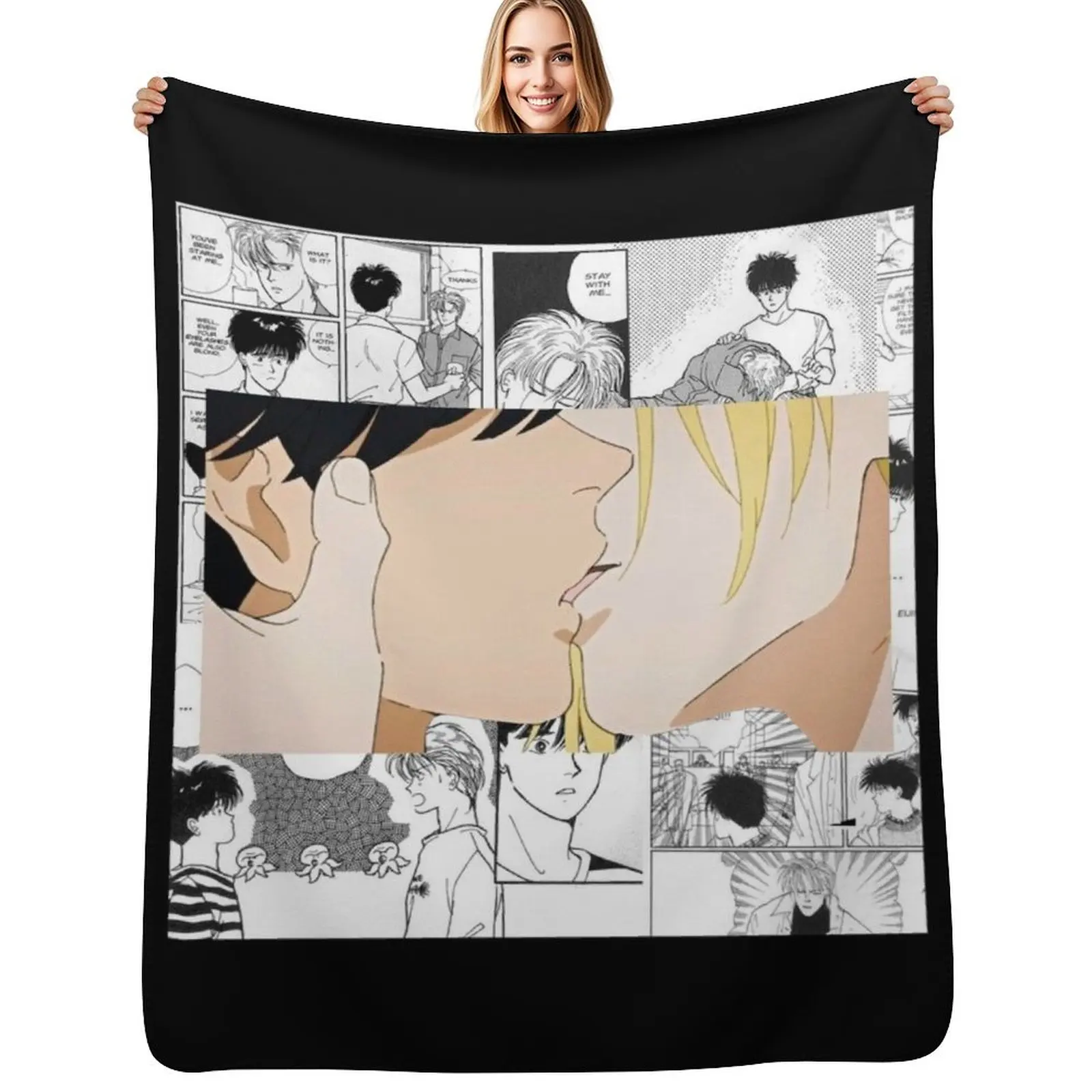 ash and eiji Throw Blanket Lightweight Warm Blanket for Travel Camping