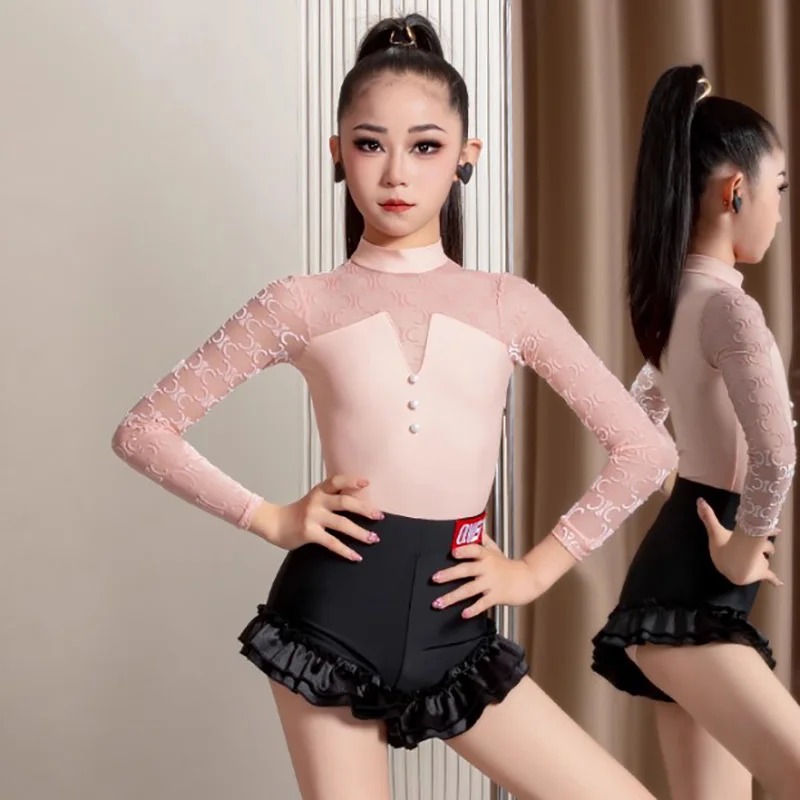 costumes-de-danse-latine-pour-enfants-filles-body-imprime-rose-et-short-eage-a-volants-vetements-de-danse-pour-spectacle-rumba-pour-salle-de-bal-pour-enfants
