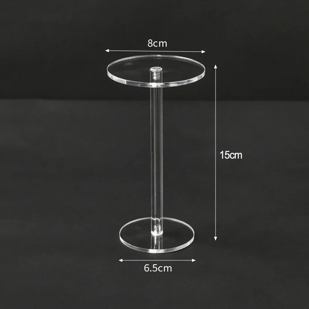 Set of 3 Clear Acrylic Circular Display Riser Stands for Jewelry and Watch Display in Retail Home and Environments