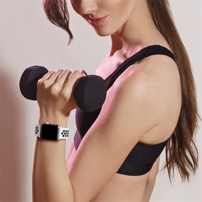 Strap For Apple Watch Band 46mm 44mm 49mm 45mm 40mm 41mm 38 42mm correa Breathable bracelet iwatch series 10 8 SE 7 6 5 9 Ultra image 5