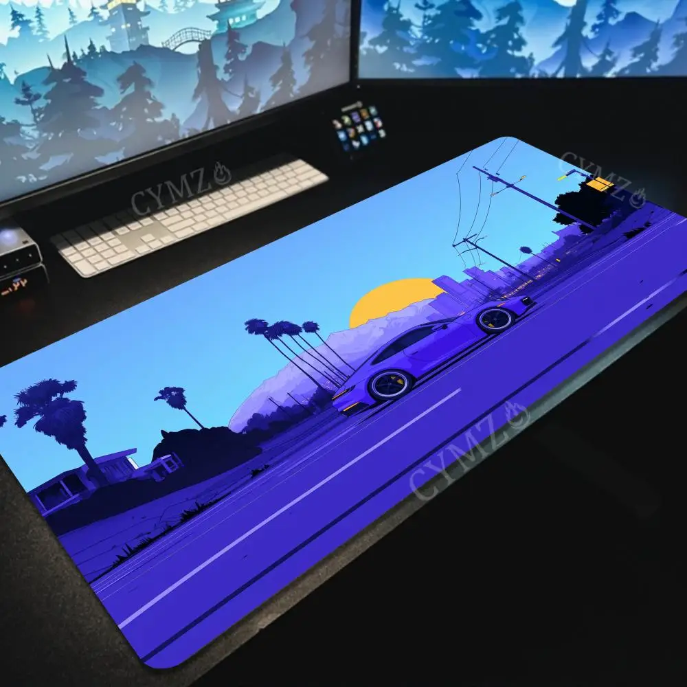 

Art landscape illustration large Mouse Pad Desk Mat Gaming mats Sports car and urban landscapes keyboard mouse mat Mouse carpet