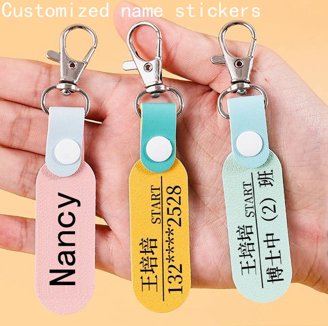 Personalized Leather Keychain with Custom Name - Anti-Loss Rope Tags for  Kindergarten & GiftsChildren School Bags