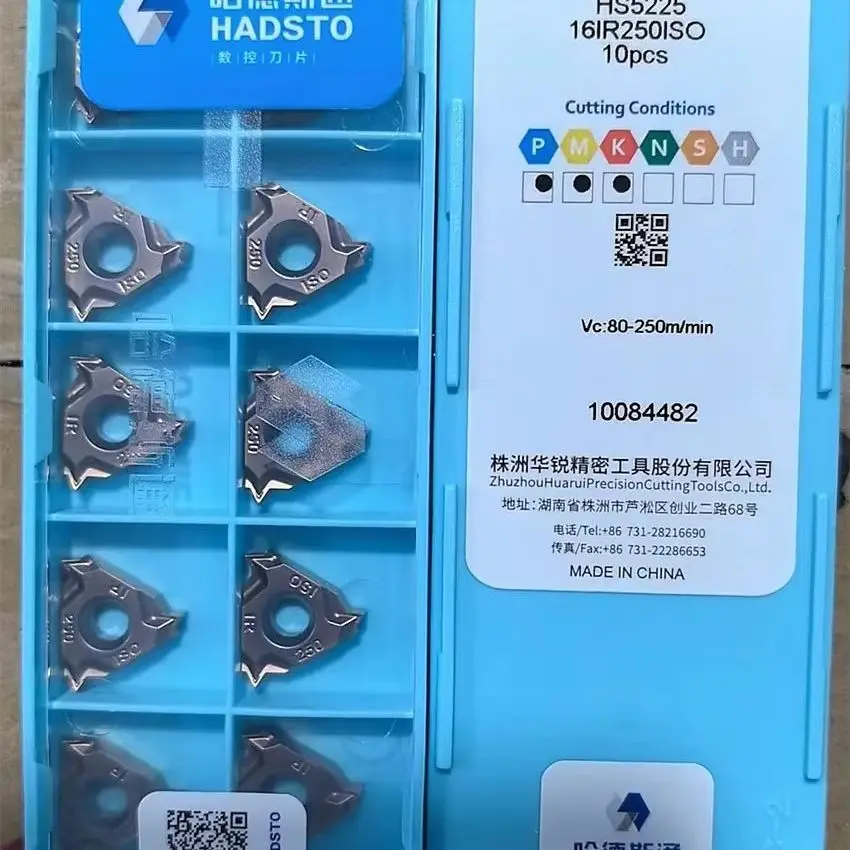 

16IR250ISO HS5225 16IR 250ISO HS5225 HADSTO HS5225 16IR250ISO CNC carbide inserts Thread inserts For Stainless steel 10pcs/box
