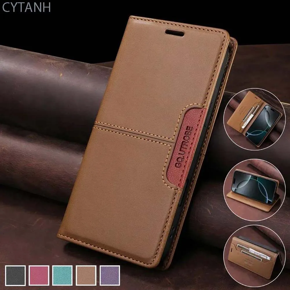 Flip Leather Phone Case For iPhone 16 15 14 Pro Max 13 12 11 XS X XR 7 8 Plus Funda Magnetic Wallet Cards Book Cover Coque