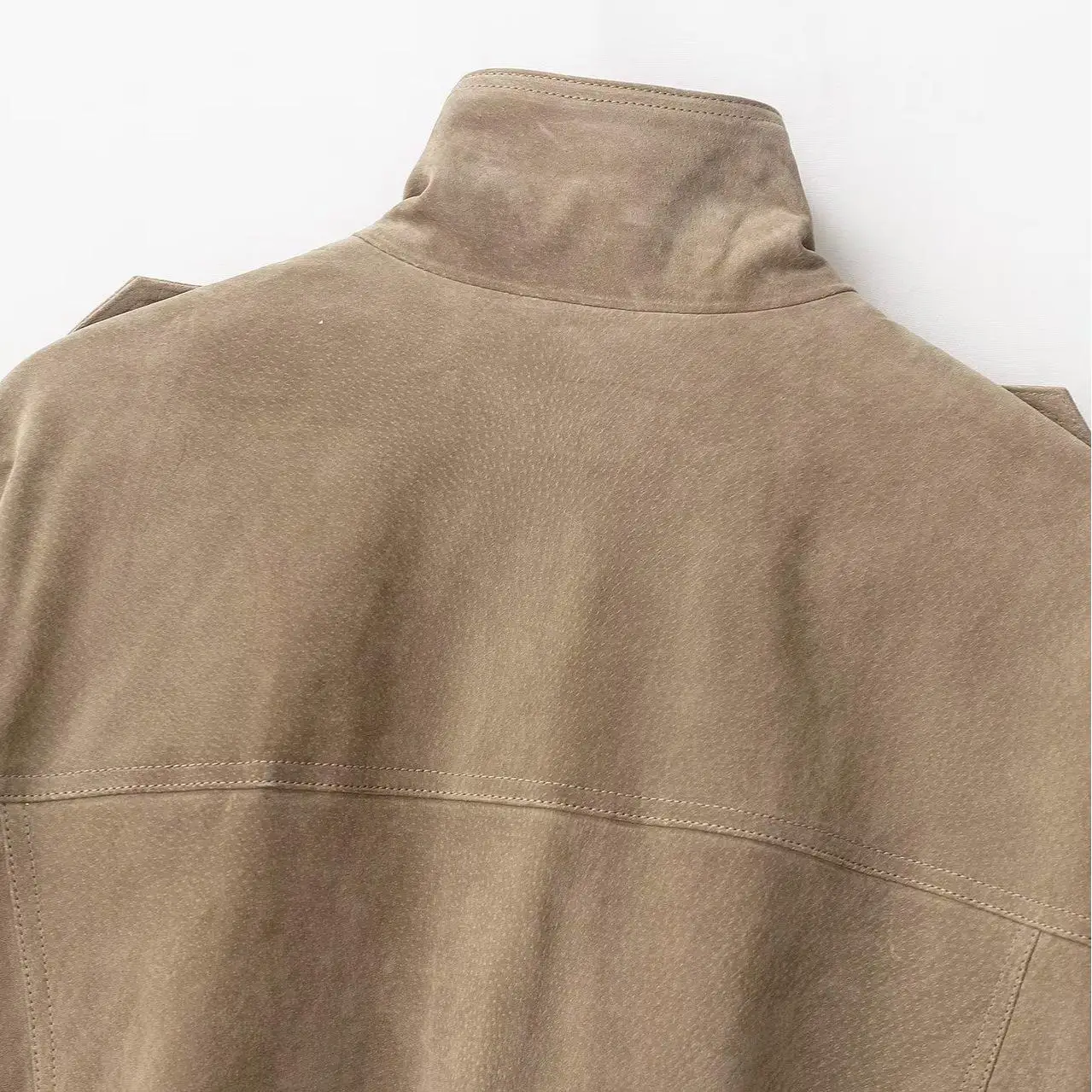 Faionable Velluto Pelle Jaet Donna Street Sle Loose Fit Colore puro Autunno Nuovo arrivo i Colletto alla coreana ket Abbigliamento da lavoro