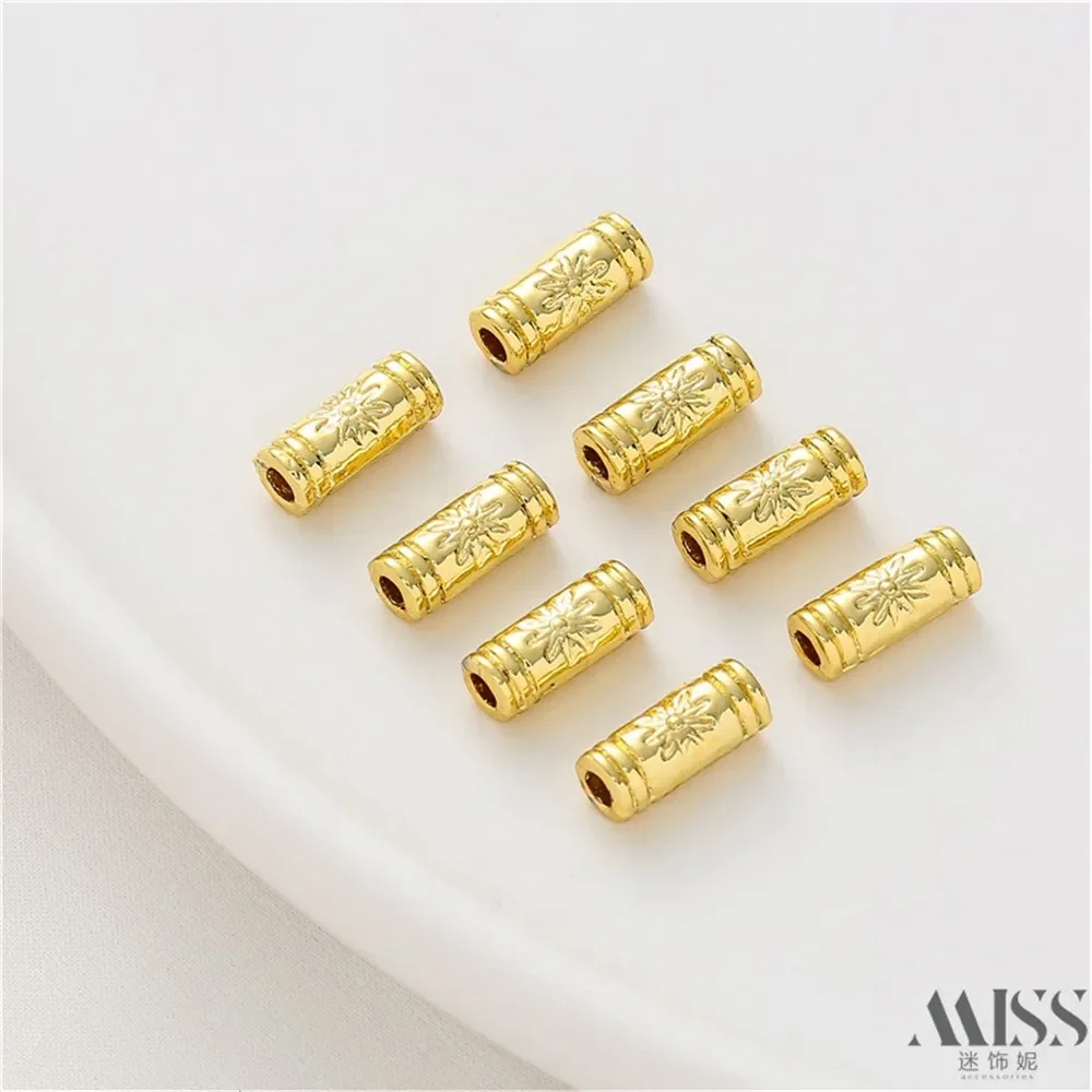

Sand Gold Sun Flower Bucket Beads DIY Accessories 18K Small Flower Beads Handmade Bracelet Necklace Jewelry Materials