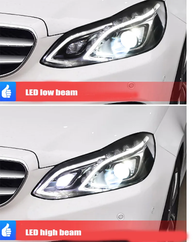 for Mercedes-Benz E-Class Headlight Assembly E Series E180 E200 E260 W212 Low Profile Upgrade High Profile LED Headlight