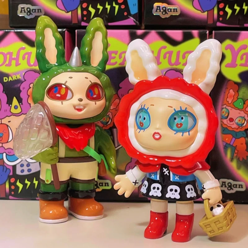 Oryginalne figurki Agan z serii Dark Forest, zabawki trendy w pudełkach niespodziankach, kolekcja ozdób, prezent urodzinowy, model z PVC - dostępne od ręki.