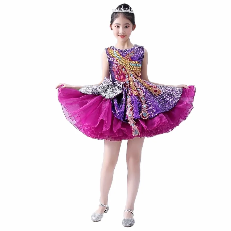 

Sparkling Dress, Host, High end Children's Evening Dress, Princess Dress, Girls' Model, Walking Show Performance