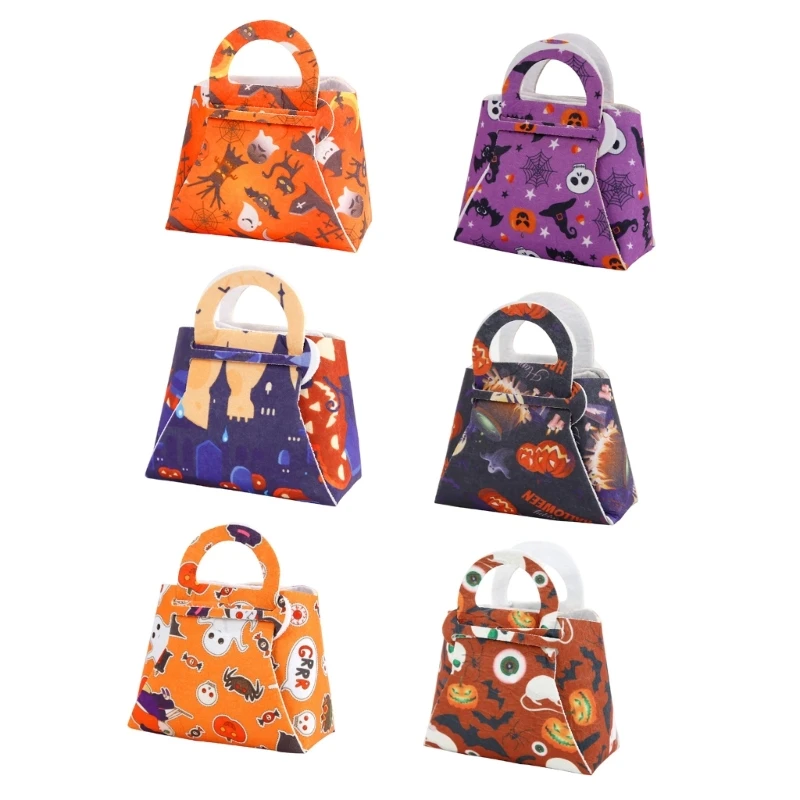 Fashionable Halloween Pumpkin Handbag Felt Storage Bag for Party Decoration