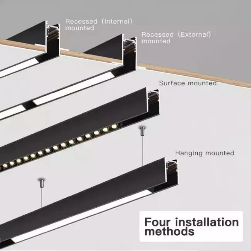 Magnetic Track Reccessed /Surface-mounted Modern Flexible Magnet Lamp No Main Lamp Style 0.5 /1/1.5/2 Meter Rail
